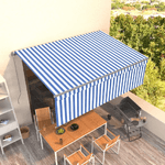 vidaXL Tenda Sole Retrattile Manuale con Parasole 4,5x3m Blu e Bianco