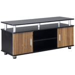 HOMCOM Mobile Porta TV Fino a 50" con Armadietti e Ripiani in Legno e Alluminio, 120x40x52.2cm