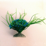 Trade Shop Traesio-pianta 7 Cm Piantina Artificiale Acquario Piante Finte Plastica Cespuglio Blu -