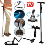 Trade Shop Traesio-bastone Magic Cane Da Passeggio Pieghevole Per Anziani + Torcia Led Visto In Tv -