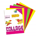 Trade Shop Traesio-album Block Notes 6 Fogli Carta Colorata Fluo Multicolor A4 Album Scuola Ufficio -