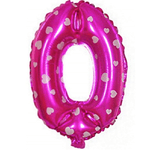 Trade Shop Traesio-palloncino Numero 0 Rosa Cuori Cuoricini 35cm Elio Decorazione Party Festa -