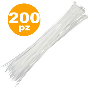 Trade Shop Traesio-200 Fascette Fascetta Autostringenti 2.5x100 Auto Stringenti Bianco Trasparente -