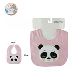 Trade Shop Traesio-set 2 Pz Bavetto Bavaglino Neonato Pappa Allattamento Bambina Panda 68332 Rosa -