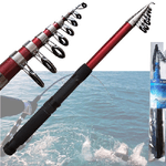 Trade Shop Traesio-canna Da Pesca Telescopica Spinning Traina Bolentino Leggera In Fibra 2,1 Mt -