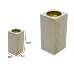 Trade Shop Traesio-porta Candela Base Portacandela Lumini In Legno Naturale 12cm Decorazione 53737a -