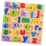 Trade Shop Traesio-puzzle Alfabeto 3d Giocattolo Educativo Bambini Puzzle Lettere Legno Minuscole -