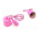 Trade Shop Traesio-portalampada E27 A Sospensione Cavo Pendente Porta Lampada Soffitto Rosa E27-sa -