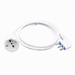 Trade Shop Traesio-cavo Prolunga Con Spina 16a Presa Schuko Bivalente 3 Metri Colore Bianco 83286 -