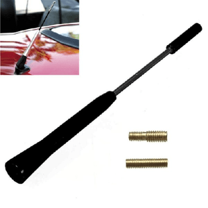 Trade Shop Traesio-antenna Alluminio Nero Auto Universale Fm Allungabile Esterna Stelo Autoradio Tuning -