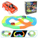 Trade Shop Traesio-pista Magic Macchinine Flessibile Costruzioni Fluorescente Auto Con Luci Bambini -