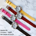 Trade Shop Traesio-orologio Polso Spada 001 Donna Quarzo Analogico Cuori Fashion Pelle Brillantini -