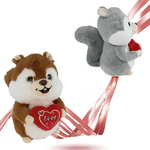 Trade Shop Traesio-scoiattolo Peluche Con Cuore Scritta Love 22cm San Valentino 2 Colori Ass. 92478 -