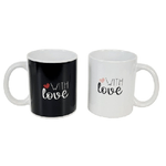 Trade Shop Traesio-tazza Tazzone Mug In Ceramica Decorata Scritta "with Love" Latte Colazione 211165 -