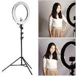 Trade Shop Traesio-luce Ad Anello 16" Dimmerabile A Led Per Studio Fotografico Treppiede Regolabile -