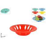 Trade Shop Traesio-set 3pz Cestino Cesto Tondo Colorato Centrotavola Porta Frutta Cucina 24,5 X 6cm -