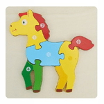 Trade Shop Traesio-puzzle 3d Blocchi Legno Forma Di Cavallo Educativo Colorato Gioco Bambini Animali -