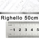 Trade Shop Traesio-righello Metro 1mm A 50cm Metallo Acciaio Riga Multifunzione Segnatura Cm E Inch -