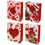 Trade Shop Traesio-set 6 Pz. Buste Da Regalo 30x40x12cm Borsa San Valentino Rose Vari Modelli 71100 -