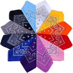 Trade Shop Traesio-set Bandana Vari Colori Per Capelli Collo Sciarpa Fazzoletti Da Taschino Cotone -