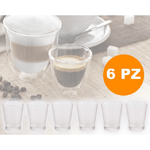 Trade Shop Traesio-6 Bicchieri Bicchierini Bicchiere Caffe' In Vetro Caffeino Marocchino 60ml -