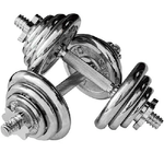 Trade Shop Traesio-coppia Manubri Dumbbell Componibili Tot 20 Kg Pesi Palestra Fitness Bodybuilding -