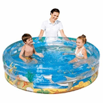 Trade Shop Traesio-piscina Gonfiabile Per Bambini Trasparente Sea Life 3 Anelli 150 X 53 Cm -