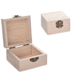 Trade Shop Traesio-scatole Baule Scatola 2 Pezzi Legno  64884 Quadrato 6x6x5 Cm Decoupage Gioie -