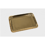 Trade Shop Traesio-5 Vassoi Porta Torta 25x35 Cm 1.4 Oro Rettangolare Piatto Dolci Cartone Dorato -