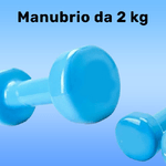 Trade Shop Traesio-manubrio Singolo 2 Kg In Vinile Allenamento Esercizi Casa Palestra Workout Fit -