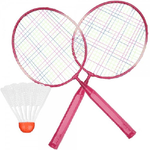 Trade Shop Traesio-set Racchetta Badminton Palla Leghe Nylon Per Bambini Giocattoli All'aperto Rosa -