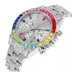 Trade Shop Traesio-orologio Polso Unisex Quarzo Acciaio Data Diamond Strass Silver Ghiera Colorata -