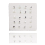 Trade Shop Traesio-set 3 Pezzi Piercing Orecchini Naso 2.5 Mm Rosa Rosellina Argento 925 Sterling -