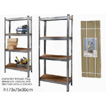 Trade Shop Traesio-scaffale In Metallo Zincato 4 Ripiani Fino A 240kg Antiruggine 173 X 75 X 30 Cm -