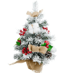 Trade Shop Traesio-albero Di Natale Effetto Innevato Dim. 60 Cm Con Decori Pigne Fiocchetti Neve -