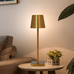 Trade Shop Traesio-lampada Da Tavolo A Led Usb Ricaricabile Oro Per Interno Ed Esterno Luce Calda -