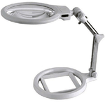 Trade Shop Traesio-lampada Lente Di Ingrandimento Da Tavolo Con Luce 2 Led Portatile 130 Mm A 26mm -