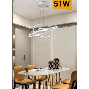 Trade Shop Traesio-lampadario A Sospensione 51 W Led Forma Pianeta Bianco 3 Colorazione Luce A64-3c -