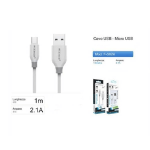 Maxtech-cavo Usb A Micro Usb 2.1a Ricarica Veloce Dati Filo Ultra Resistente 1 Mt F-s024 -