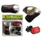 Trade Shop Traesio-kit Luci Led Per Bici Faro Bicicletta Stop Luce Posteriore E Led Anteriore Nero -