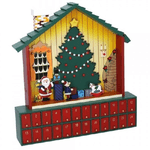 Trade Shop Traesio-calendario Avvento Casetta Di Babbo Natale Legno Cassetti Decorazioni Natalizie -