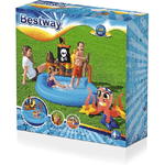 Trade Shop Traesio-piscina Gonfiabile Area Di Gioco Per Bambini Pirati Mare Piscina Acqua 140x130cm -