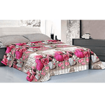 Trade Shop Traesio-completo Matrimoniale Caldo Lenzuolo 250x290cm Maxi Angoli Cuori Pois Rose -