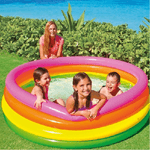 Trade Shop Traesio-piscina Gonfiabile Per Bambini Arcobaleno A 4 Anelli Colorati 168 X 46 Cm -