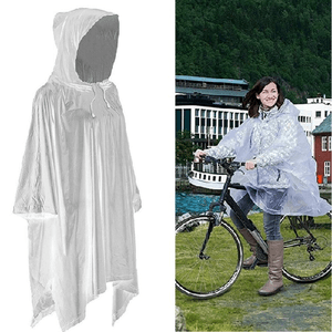 Trade Shop Traesio-poncho Mantella Impermeabile Antipioggia Giacca Anti Pioggia Pvc Con Cappuccio -