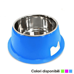 Trade Shop Traesio-ciotola Per Cani E Gatti In Metallo Componibile 19 X 8 Cm Vari Colori -