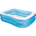 Trade Shop Traesio-piscina Rettangolare Gonfiabile Family 2 Anelli 203x152x48 Cm 540lt Estate 57180 -