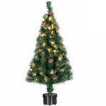 Trade Shop Traesio-albero Di Natale A Fibra Ottica 140 Punte Christmas Tree Luci Natale 120cm Verde -