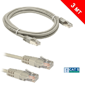 Trade Shop Traesio-cavo Prolunga Di Rete Lan Ethernet Plug Rj45 Da 3mt Per Computer Pc Casa Ufficio -