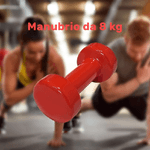 Trade Shop Traesio-manubrio Singolo 8 Kg In Vinile Allenamento Esercizi Casa Palestra Workout Fit -